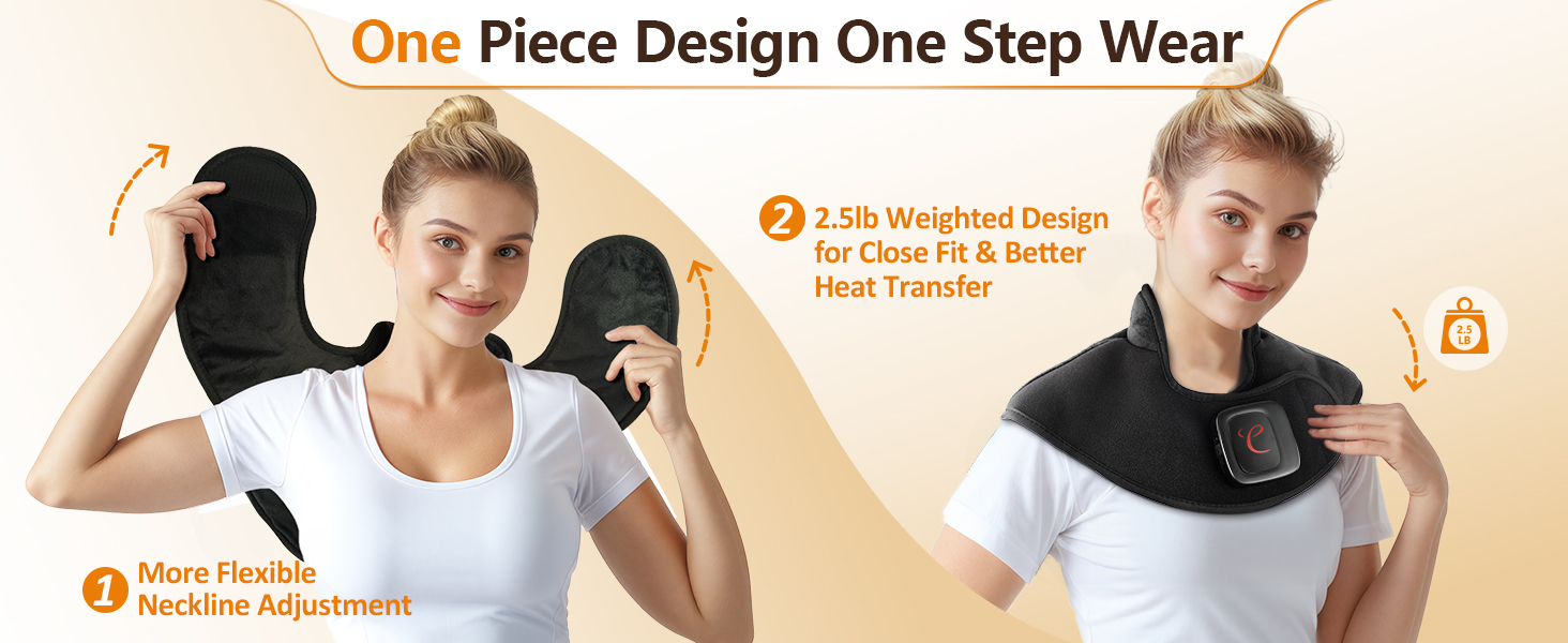 battery operated heating pad is easy to wear