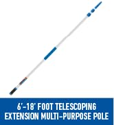 Unger Professional Connect &amp; Clean 6 - 18 Foot Telescoping Extension Multi-Purpose Pole with Quic...