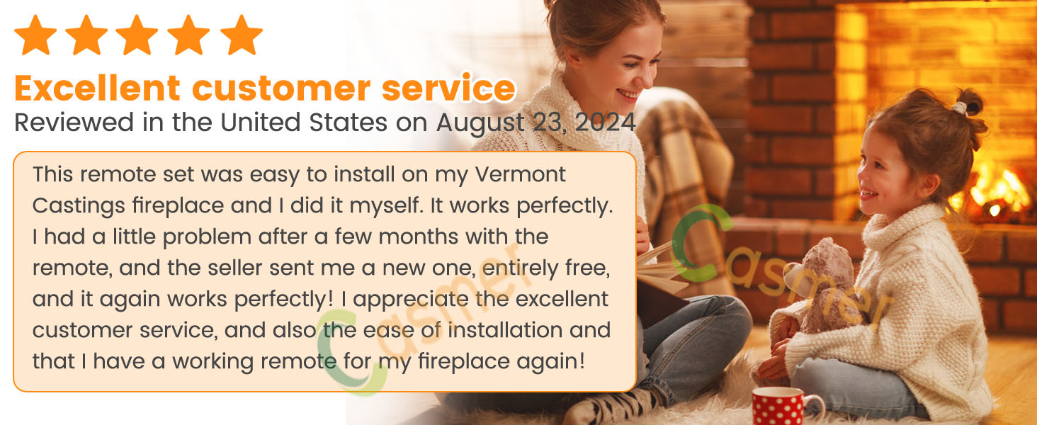 casmer fireplace remote control