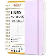 SUNEE Lined Spiral Journal Notebook for Women, 146 Pages College Ruled Hardcover Journaling Noteb...