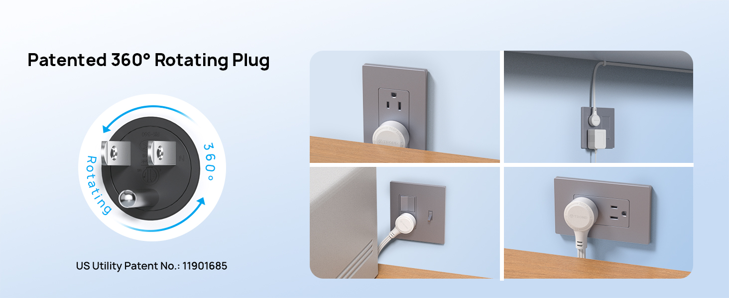 360° Rotating Flat Plug (US Patent No. 11901685)