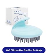 AIRSEE Hair Scrubber for Scalp, Soft Silicone Bristles for Hair Growth Deep Cleansing and Stress ...
