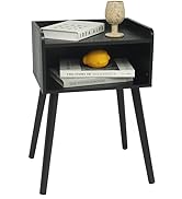 MaxSmeo Nightstand, Mid Century Modern Side Table Bedroom with Storage, Small End Bedside Table w...