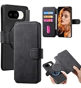Fofvccv for Google Pixel 10a Wallet Case, 2-in-1 Detachable Magnetic Retro Folio Flip PU Leather ...
