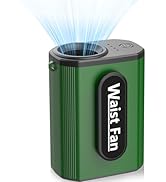 Portable Waist Fan Rechargeable with 4 Speed 18000RPM Strong Airflow, Hands-Free Personal Hanging...