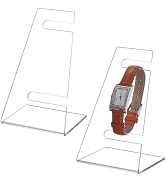 AHANDMAKER 2pcs Acrylic Single Watch Display Stands L-Shaped Display Holder Showcase Clear Holder...