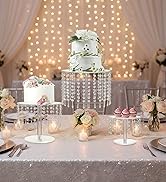 LANLONG Crystal Cake Stand for Party, Clear Acrylic Cake Stand Sets for Dessert Table, 3Pcs Round...