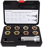BILITOOLS 9-Piece Axle Spindle Thread Chaser Set, Thread Rethreading Restorer Tool Metric M20 M22...