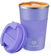 CS COSDDI 12 oz Stainless Steel Vacuum Insulated Tumbler - Coffee Travel Mug Spill Proof with Lid...