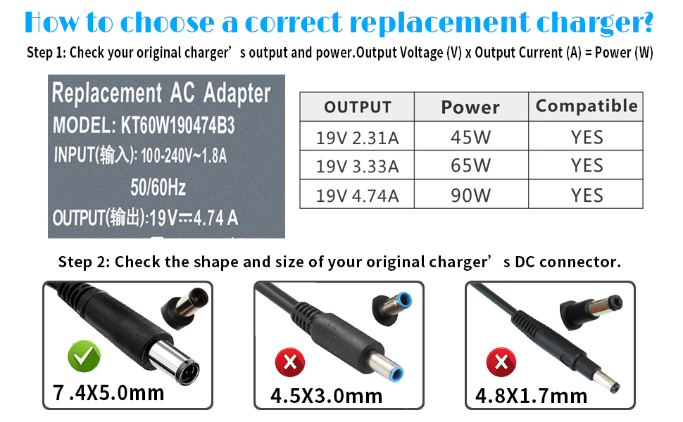 how to choose a correct replacement charger?-h05