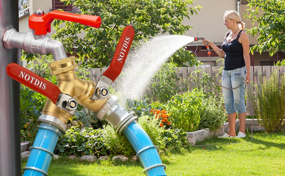 Hose Splitter 2 Way Heavy Duty Brass Garden Hose Splitter