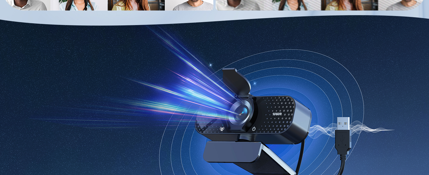 Webcam with Built-in Microphone