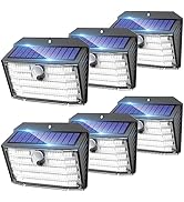 Solar Lights Outdoor [6 Pack/126 LED], Wireless Motion Sensor Lights, IP65 Waterproof Security Li...