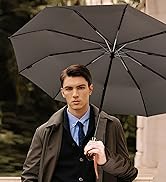 Luxury Wooden Handle Folding Umbrella - Windproof, Portable, Stylish