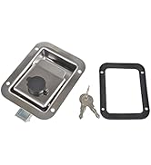FGJQEFG RV Truck Door Tool Box Lock Standard Flush Latch with Gasket,Stainless Steel Paddle Handl...
