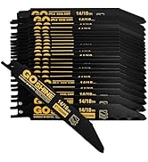 25 Pack 6 inch 14/18 TPI Cobalt Bi-Metal Auto Dismantling Reciprocating Saw Blades for 1/16-5/16 ...