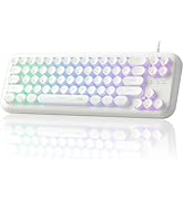 MageGee 60% Typewriter Style Gaming Keyboard,RGB LED Backlit Mini 68 Keys Retro Punk Round Keyboa...
