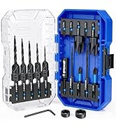 Greywolf 18 pcs Countersink Drill bit Set, M2 high-Speed Steel Tapered Drill bits, 2 Wood Plug Cu...