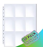 ABLY 540 Pockets Double-Sided Trading Card Pages Sleeves 9-Pocket Clear Plastic Game Card Protect...