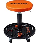 VEVOR Mechanic Stool, 250 LBS Rolling Pneumatic Creeper Garage/Shop Seat, Adjustable Height 16-22...
