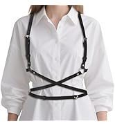 Xyulaan Body Chest Harness Belts for Woman, Black Waist Belt Women Leather Harness Women Goth Bel...