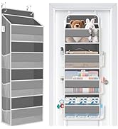 WISELIFE Over the Door Organizer - 4 Shelves Large Capacity Hanging Bedroom Storage Solution with...