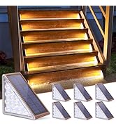 NIORSUN Solar Step Lights for Outside,6 Pack Warm White Solar Stair Lights Outdoor Waterproof Aut...