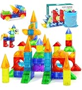 Huaker Magnetic Blocks,66 Piece Translucent Building Blocks for 3+ Boys Girls Birthday Gifts,Mult...