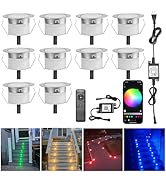 LED Recessed Deck Light Kits-10 Pack f31mm WiFi Bluetooth Smart Control Low Voltage RGBW Deck Lig...