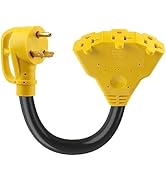 HOZHEM 30 Amp to 20 Amp Adapter 110V RV Distribution Adapter, NEMA TT-30P Male to 3X 5-15R/5-20R ...