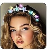 Aceorna Light Up Stars Halo Crowns LED Rhinestones Halo Headbands Glowing Pearl Star Hairbands Gl...