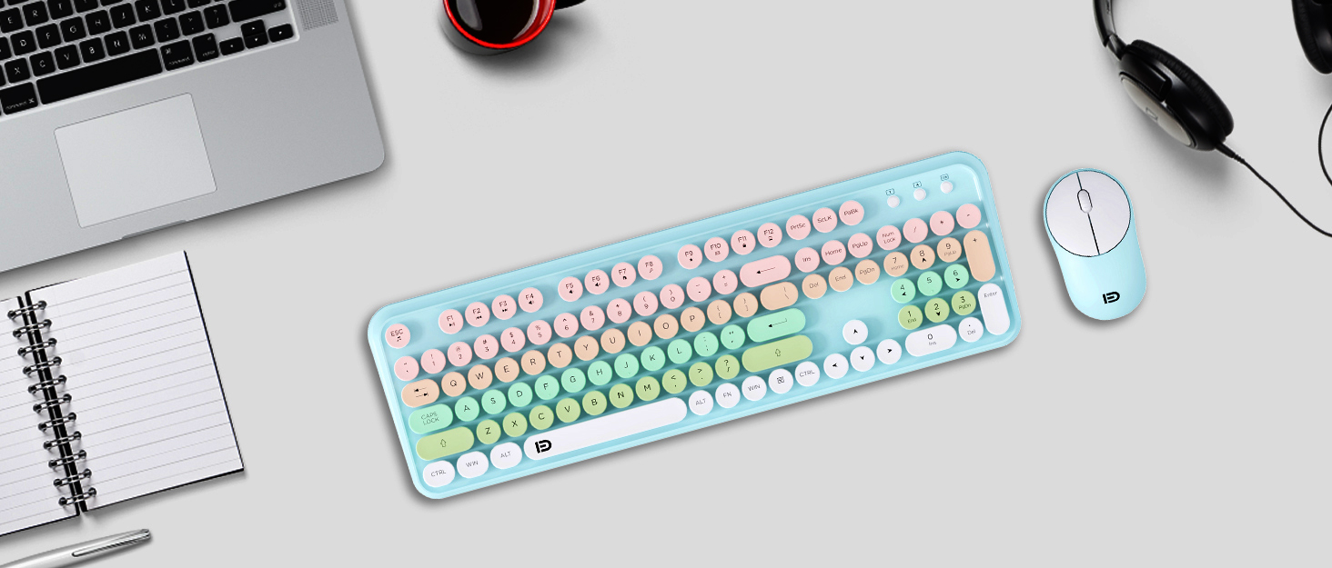 wireless keyboard and mouse combo cute colorful