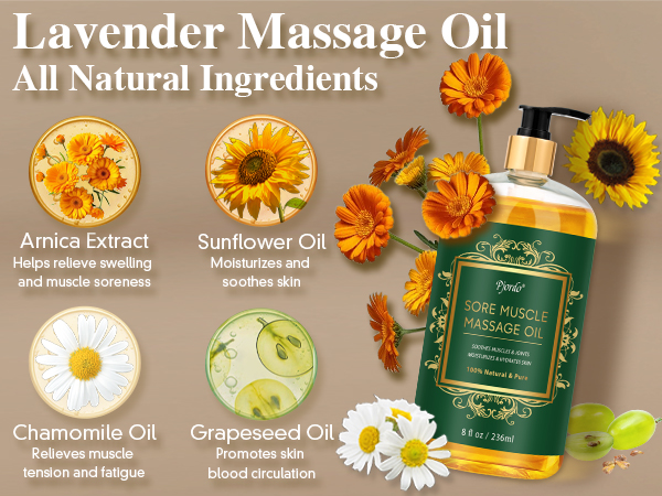 Sore muscle massage oil