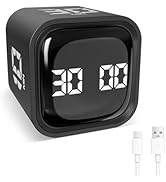 Foyucool Cube Timer, Rotation Time Timer for Adults, 5-10-30-60 Minutes &amp; Custom Countdown, Vibra...