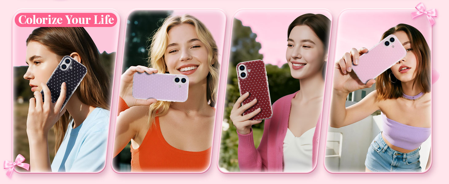 QLTYPRI Cute Polka Dot Shockproof Phone Case