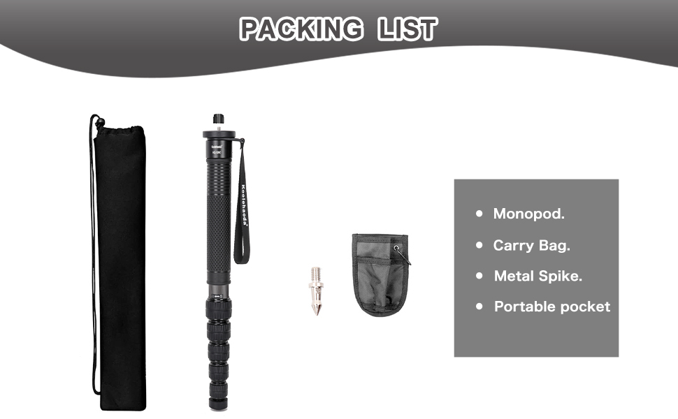 Monopod for Camera, 32mm Tube Carbon Fiber Monopod Unipod Stick Lightweight Portable Travel Monopod