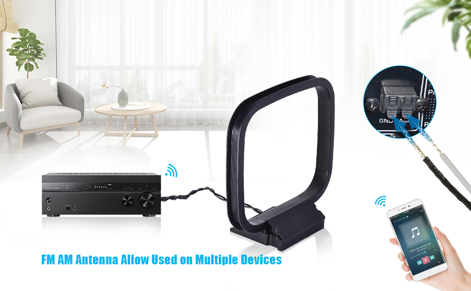 FM Antenna for Stereo Receiver Indoor FM Dipole Radio Antenna 75 Ohm Home Theater AV Receiver 