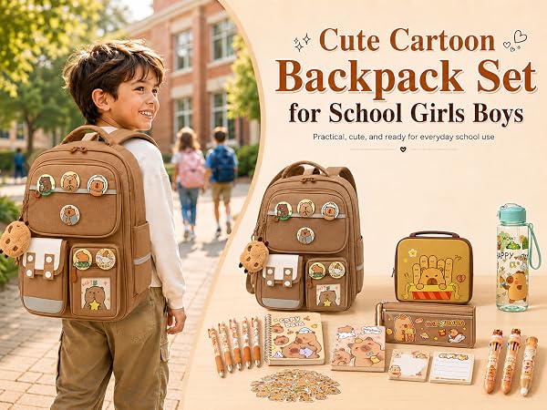 Cartoon Backpack for Girls Boys
