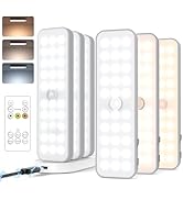 Goodea 6 Pack Under Cabinet Lighting Wireless with Charging Station, Small 6'' Led Rechargeable M...