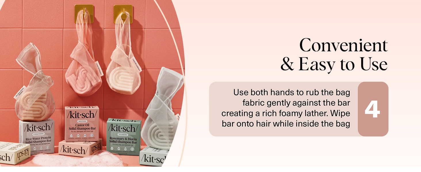 Kitsch Bar Soap Saver Bag Pouch for Rice Water Protein Conditioner Bar