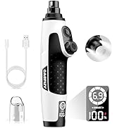 Casfuy Smart 6-Speed Dog Nail Grinder - 50% More Power Pet Nail Grinder with 2 LED Lights Quiet R...
