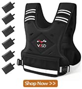 VBSD Adjustable Weighted Vest for Women Men 4-10lb/11-20lb/20-32lb Vest with 6 Ironsand Weights B...