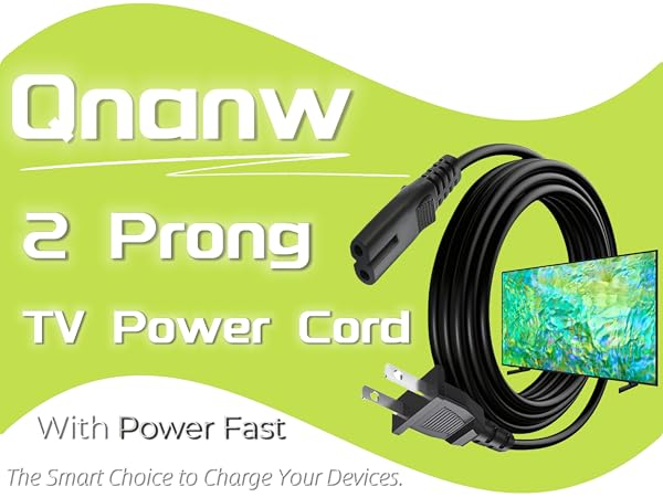 2 prong TV Power Cord