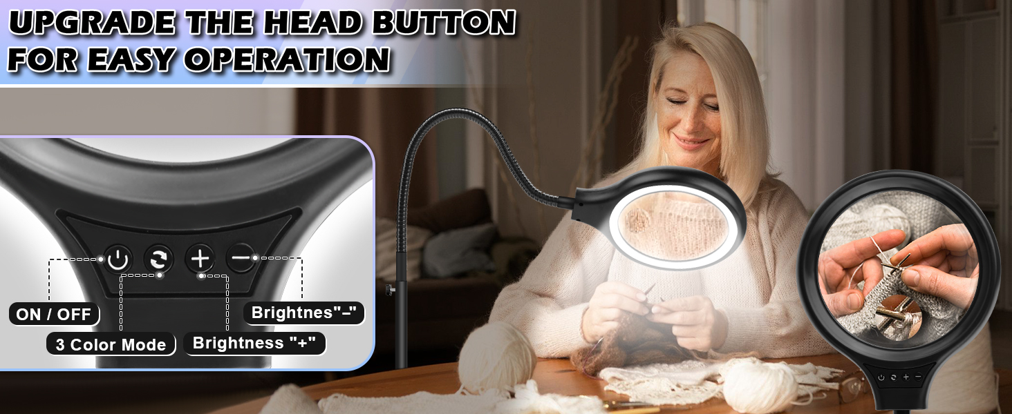 10X 30X Large Floor Magnifying Glass with Light and Stand