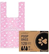 Charmount 120 Counts X-Large Dog Poop Bags with Handles, Extra Thick Dog Poop Bags Rolls 16"x8", ...