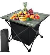 Audoyon Portable Camping Table Folding Ultralight Compact Side Table, Aluminum Fold Up Beach Tabl...
