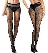 Gullora Women’s Patterned Black Tights – High-Waist Fishnet &amp; Sheer Stockings Collection