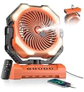 Misting Fan, Portable Camping Fans with 9oz Water Tank, 24000mAh Rechargeable Fan with 4 Speed, B...
