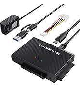 USB 3.0 to SATA IDE Adapter Hard Drive Reader , USB + Type C to External Hard Drive Disk HDD Conv...
