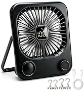 5000mAh Magnetic Cruise Ship Approved Fan,Up to 18H Adjustable Travel Fans with 100-Speed,LED Dis...